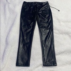 skinny leg leather pants